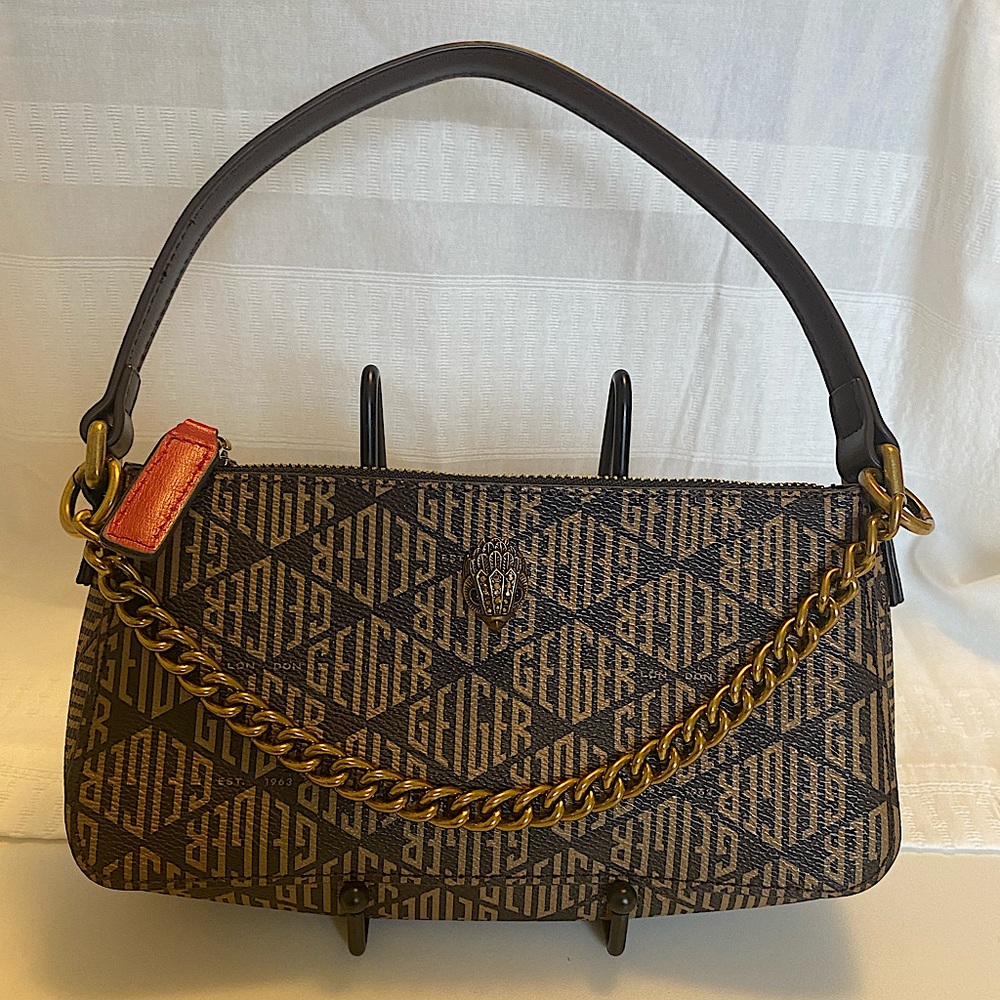 Kurt Geiger shoulder bag logo brown with chain